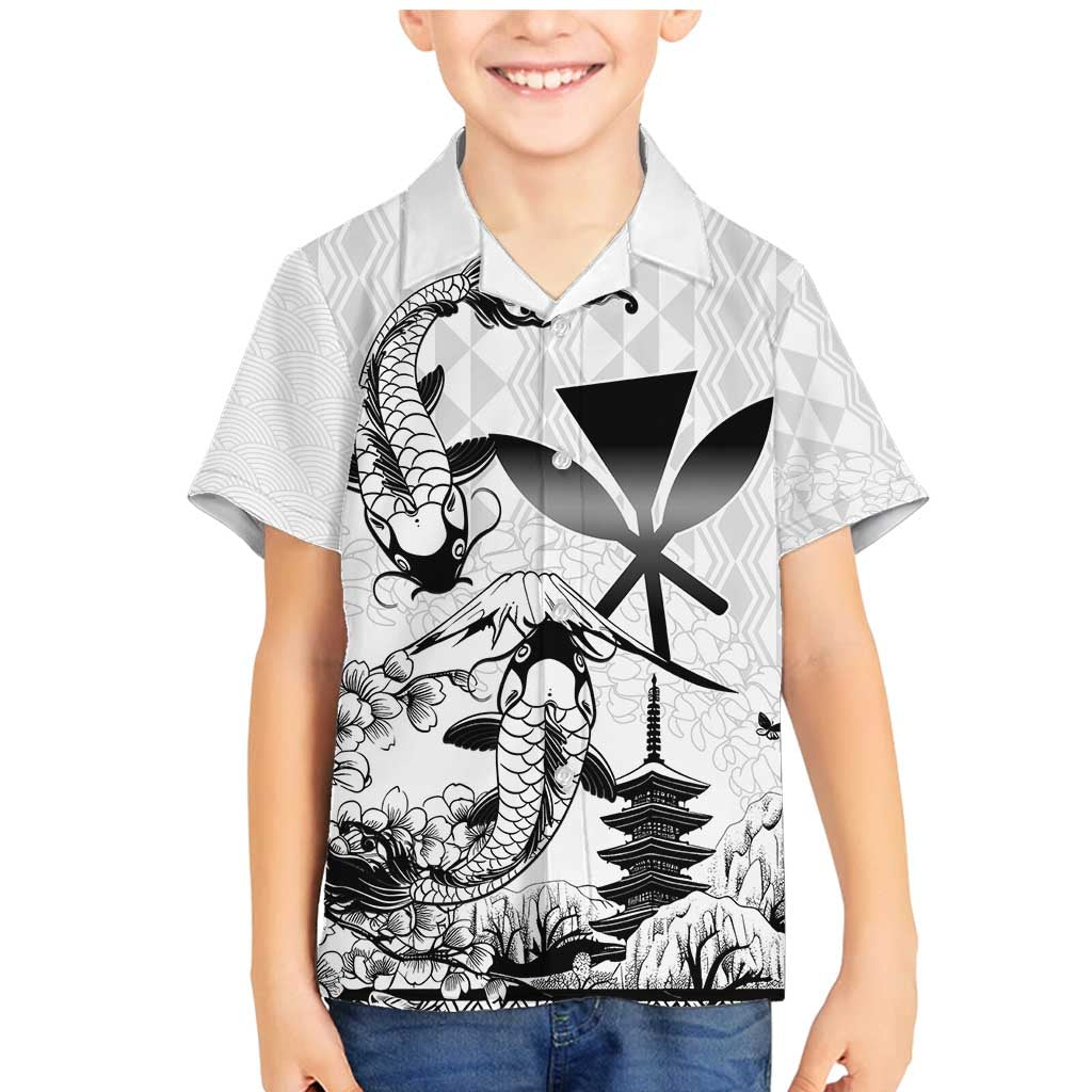 Japan And Hawaii Family Matching Mermaid Dress and Hawaiian Shirt Sakura Koi Fish Hawaiian Lei Kanaka - Polynesian Pride