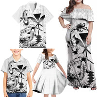 Japan And Hawaii Family Matching Off Shoulder Maxi Dress and Hawaiian Shirt Sakura Koi Fish Hawaiian Lei Kanaka - Polynesian Pride