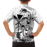 Japan And Hawaii Family Matching Short Sleeve Bodycon Dress and Hawaiian Shirt Sakura Koi Fish Hawaiian Lei Kanaka - Polynesian Pride