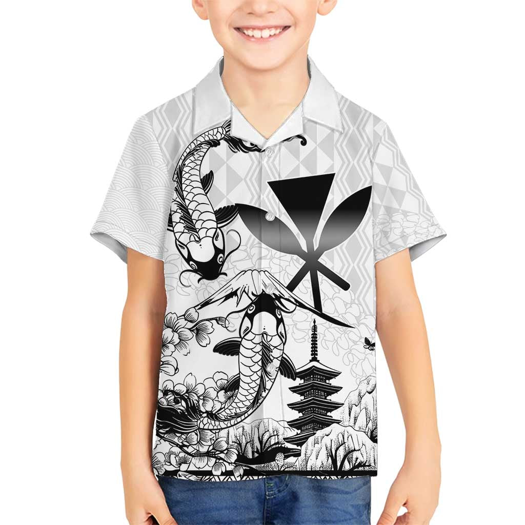 Japan And Hawaii Family Matching Summer Maxi Dress and Hawaiian Shirt Sakura Koi Fish Hawaiian Lei Kanaka - Polynesian Pride