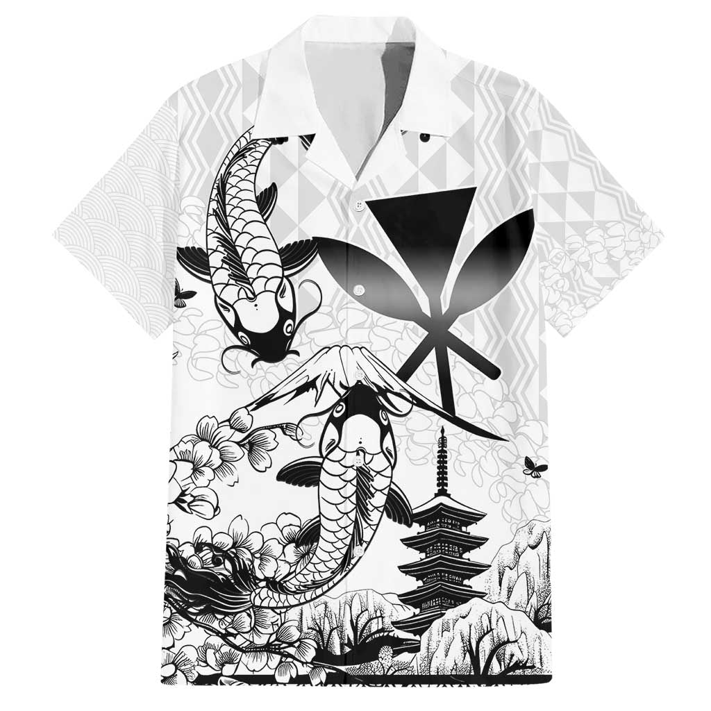 Japan And Hawaii Hawaiian Shirt Sakura Koi Fish Hawaiian Lei Kanaka - Polynesian Pride