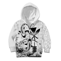 Japan And Hawaii Kid Hoodie Sakura Koi Fish Hawaiian Lei Kanaka - Polynesian Pride