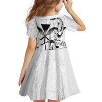 Japan And Hawaii Kid Short Sleeve Dress Sakura Koi Fish Hawaiian Lei Kanaka - Polynesian Pride
