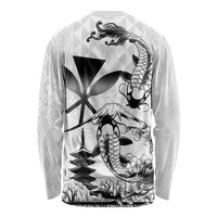 Japan And Hawaii Long Sleeve Shirt Sakura Koi Fish Hawaiian Lei Kanaka - Polynesian Pride