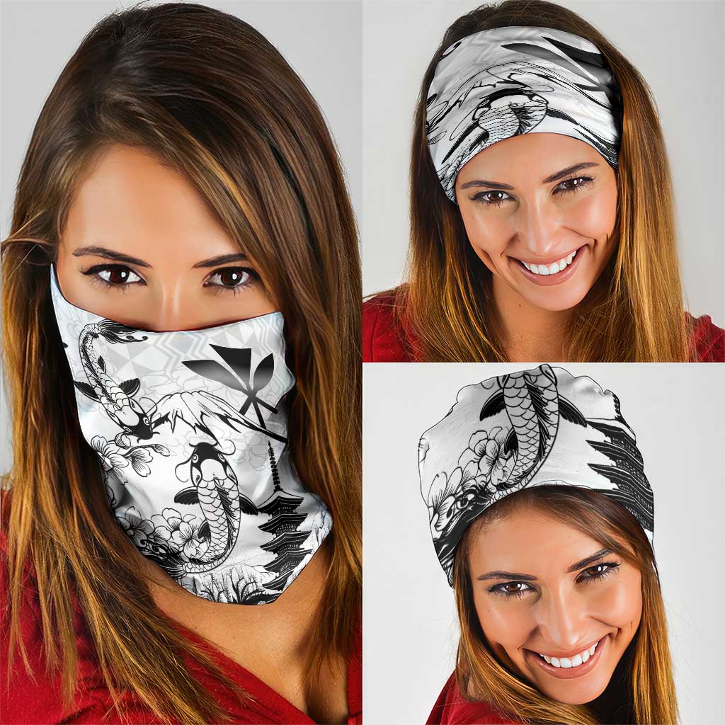 Japan And Hawaii Neck Gaiter Sakura Koi Fish Hawaiian Lei Kanaka - Polynesian Pride