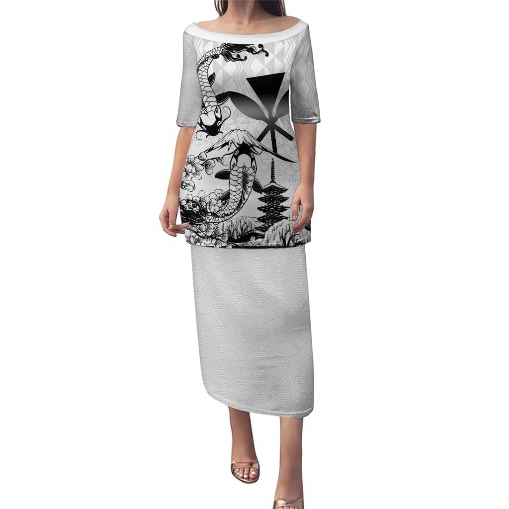 Japan And Hawaii Puletasi Sakura Koi Fish Hawaiian Lei Kanaka - Polynesian Pride