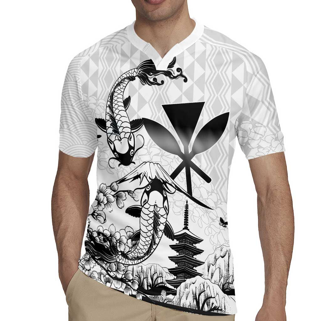 Japan And Hawaii Rugby Jersey Sakura Koi Fish Hawaiian Lei Kanaka - Polynesian Pride