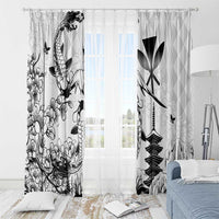 Japan And Hawaii Window Curtain Sakura Koi Fish Hawaiian Lei Kanaka - Polynesian Pride