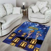 Japan Obon Festival Area Rug Sakura Lanterns With Bon Dance - Polynesian Pride