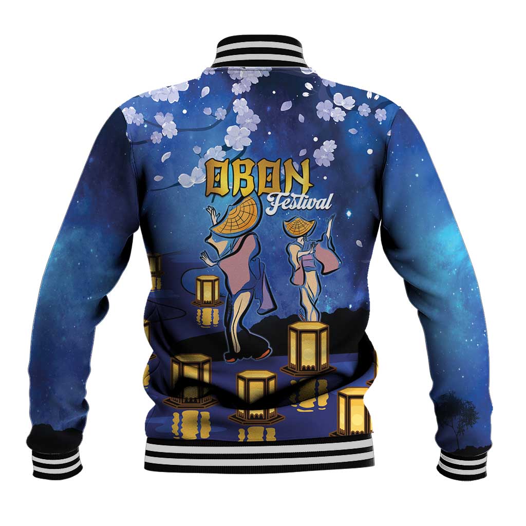 Japan Obon Festival Baseball Jacket Sakura Lanterns With Bon Dance LT14 - Polynesian Pride