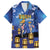 Japan Obon Festival Family Matching Off Shoulder Short Dress and Hawaiian Shirt Sakura Lanterns With Bon Dance - Polynesian Pride