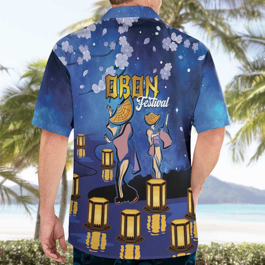 Japan Obon Festival Hawaiian Shirt Sakura Lanterns With Bon Dance - Polynesian Pride