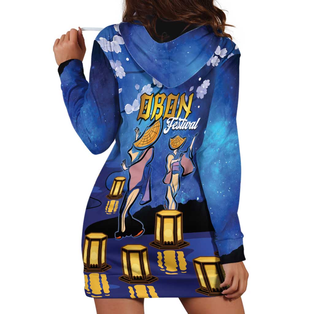 Japan Obon Festival Hoodie Dress Sakura Lanterns With Bon Dance LT14 - Polynesian Pride