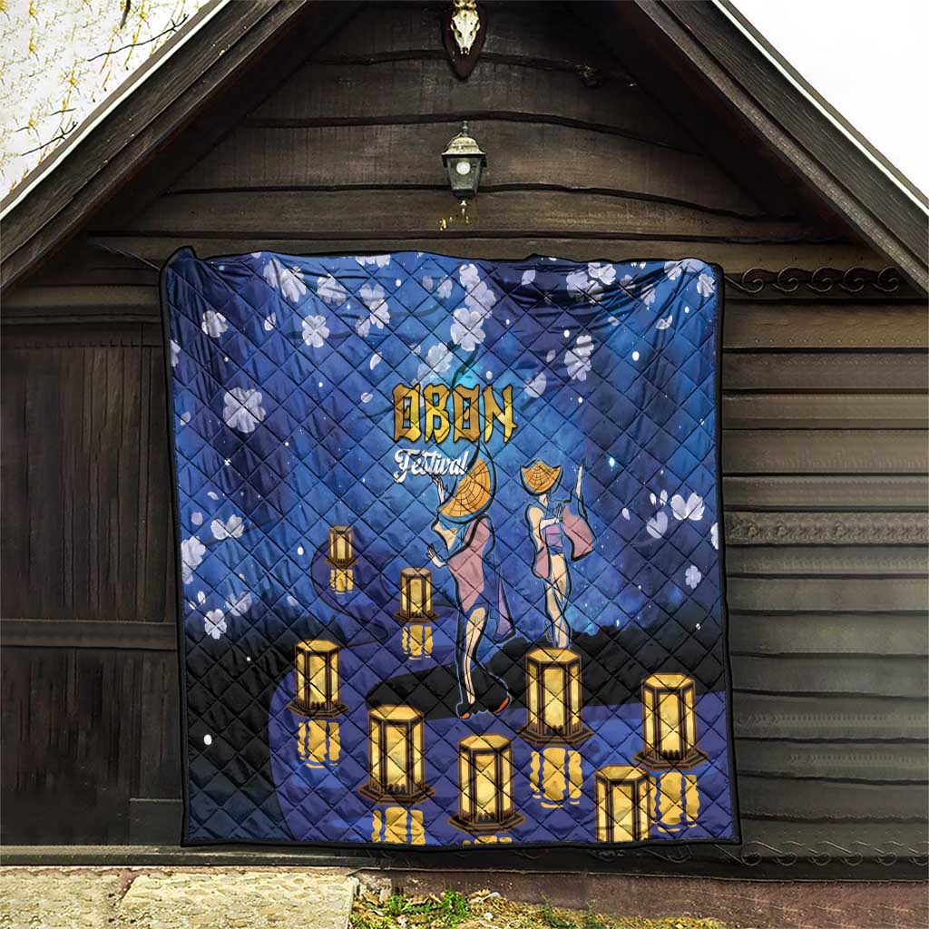 Japan Obon Festival Quilt Sakura Lanterns With Bon Dance - Polynesian Pride