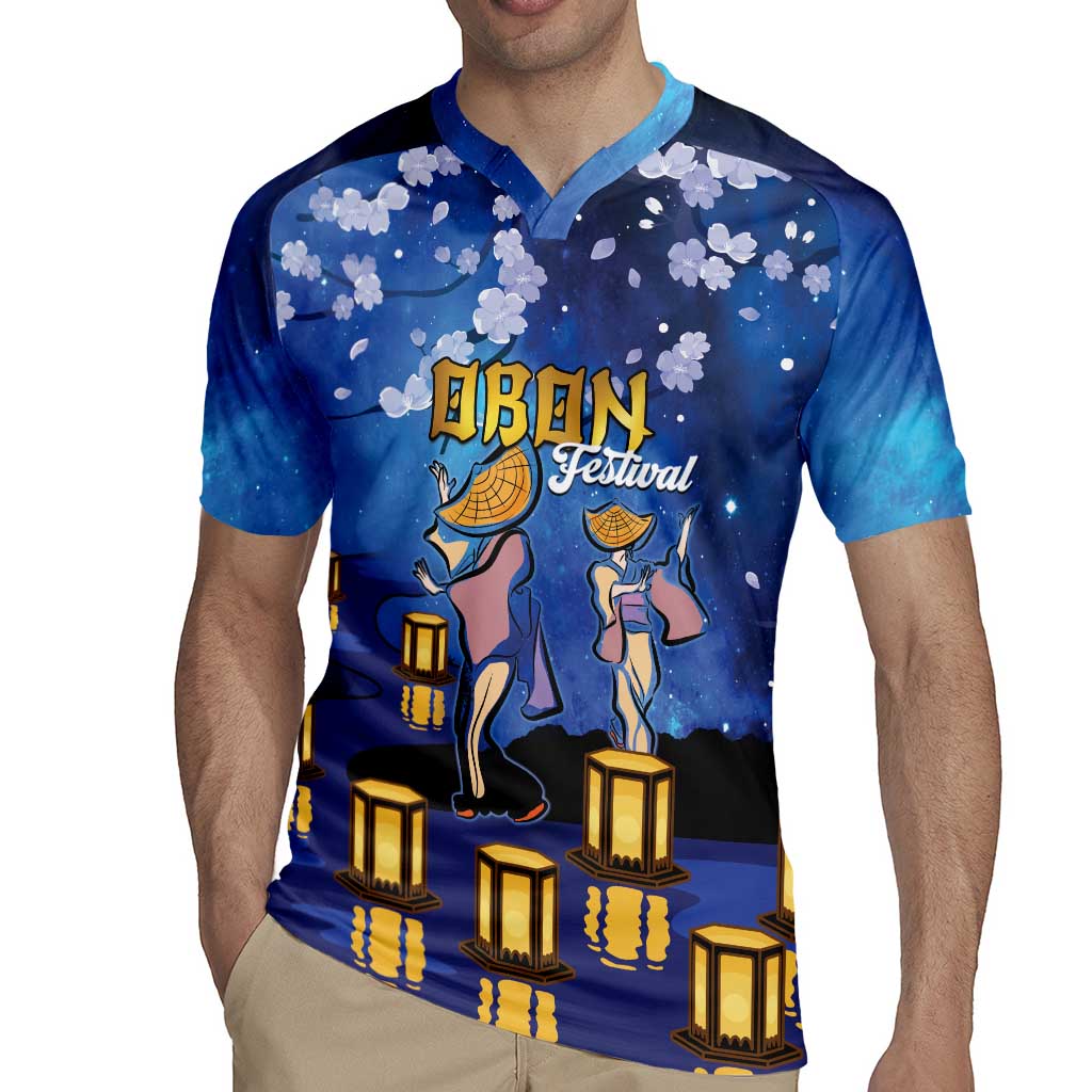 Japan Obon Festival Rugby Jersey Sakura Lanterns With Bon Dance - Polynesian Pride