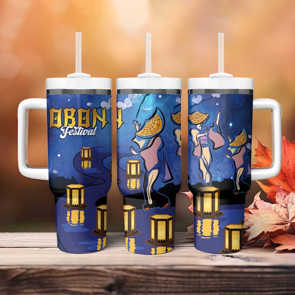 Japan Obon Festival Tumbler With Handle Sakura Lanterns With Bon Dance - Polynesian Pride