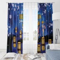 Japan Obon Festival Window Curtain Sakura Lanterns With Bon Dance - Polynesian Pride