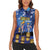 Japan Obon Festival Women Sleeveless Polo Shirt Sakura Lanterns With Bon Dance - Polynesian Pride