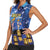 Japan Obon Festival Women Sleeveless Polo Shirt Sakura Lanterns With Bon Dance - Polynesian Pride