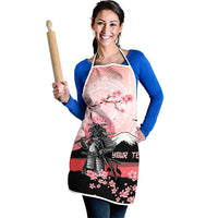 Personalised Japan Samurai Warrior Apron Japanese Cherry Blossom Polynesian Pattern - Polynesian Pride