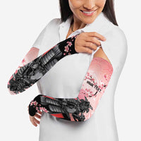 Personalised Japan Samurai Warrior Arm Sleeves Japanese Cherry Blossom Polynesian Pattern - Polynesian Pride
