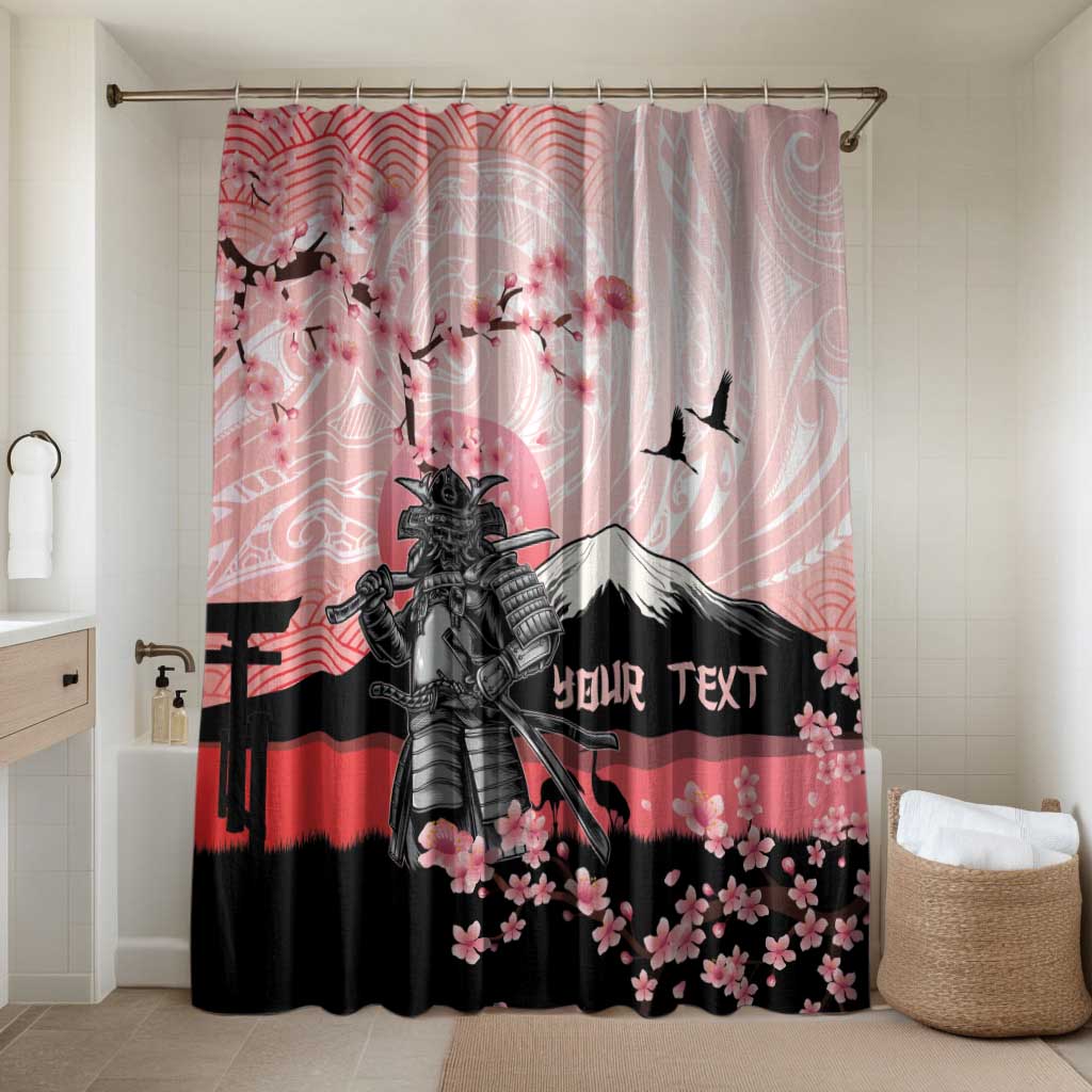 Personalised Japan Samurai Warrior Bathroom Set Japanese Cherry Blossom Polynesian Pattern - Polynesian Pride