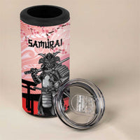 Personalised Japan Samurai Warrior 4 in 1 Can Cooler Tumbler Japanese Cherry Blossom Polynesian Pattern - Polynesian Pride