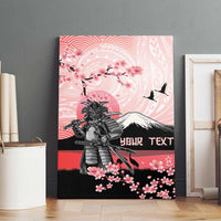 Personalised Japan Samurai Warrior Canvas Wall Art Japanese Cherry Blossom Polynesian Pattern - Polynesian Pride