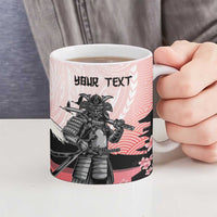 Personalised Japan Samurai Warrior Ceramic Mug Japanese Cherry Blossom Polynesian Pattern - Polynesian Pride