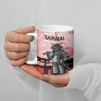 Personalised Japan Samurai Warrior Ceramic Mug Japanese Cherry Blossom Polynesian Pattern - Polynesian Pride