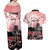 Personalised Japan Samurai Warrior Couples Matching Off Shoulder Maxi Dress and Hawaiian Shirt Japanese Cherry Blossom Polynesian Pattern - Polynesian Pride
