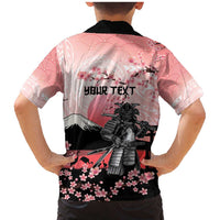 Personalised Japan Samurai Warrior Family Matching Mermaid Dress and Hawaiian Shirt Japanese Cherry Blossom Polynesian Pattern - Polynesian Pride