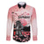 Personalised Japan Samurai Warrior Family Matching Off Shoulder Short Dress and Hawaiian Shirt Japanese Cherry Blossom Polynesian Pattern - Polynesian Pride