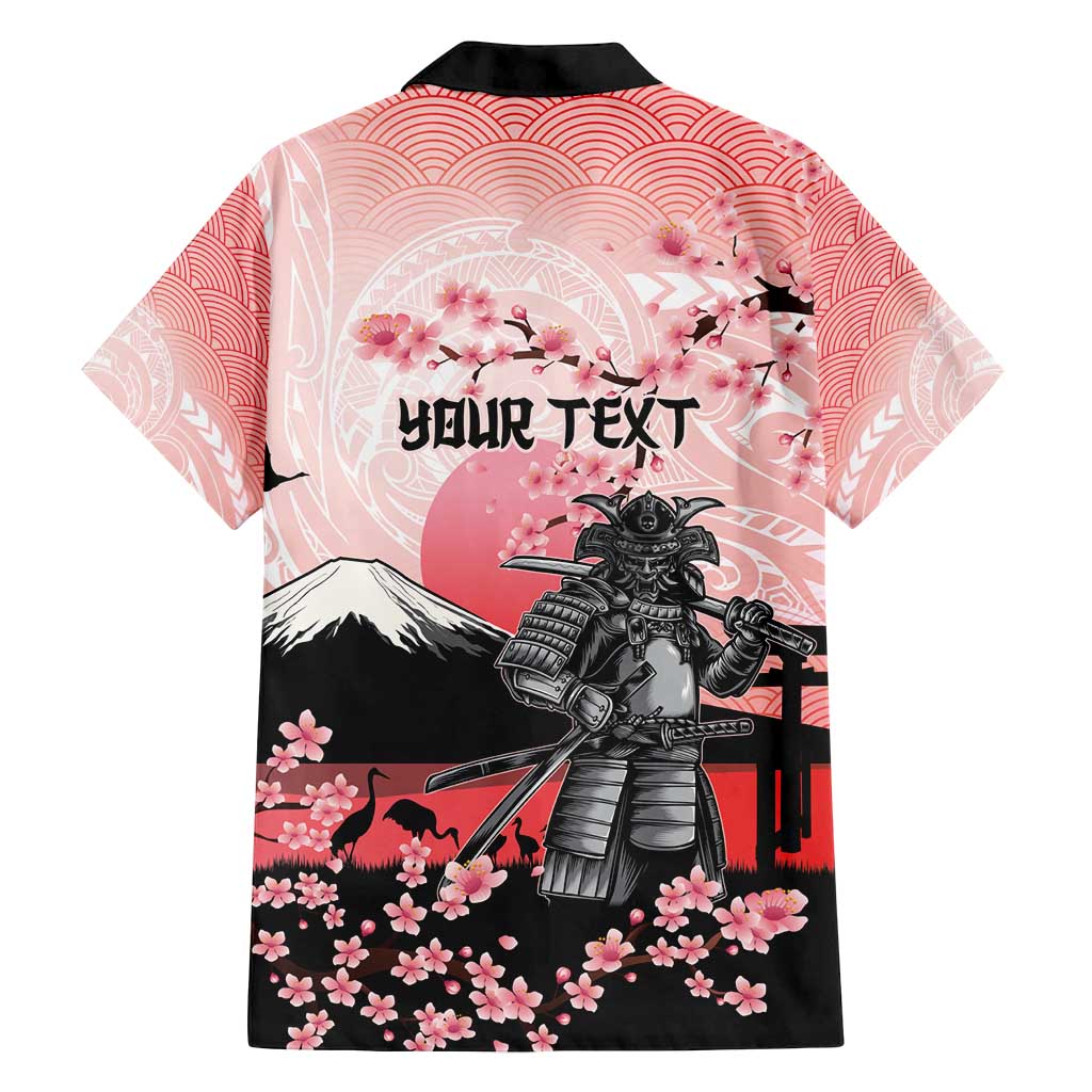 Personalised Japan Samurai Warrior Family Matching Tank Maxi Dress and Hawaiian Shirt Japanese Cherry Blossom Polynesian Pattern - Polynesian Pride
