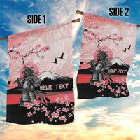 Personalised Japan Samurai Warrior Garden Flag Japanese Cherry Blossom Polynesian Pattern - Polynesian Pride