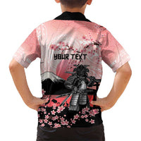 Personalised Japan Samurai Warrior Kid Hawaiian Shirt Japanese Cherry Blossom Polynesian Pattern - Polynesian Pride