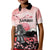 Personalised Japan Samurai Warrior Kid Polo Shirt Japanese Cherry Blossom Polynesian Pattern - Polynesian Pride