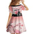 Personalised Japan Samurai Warrior Kid Short Sleeve Dress Japanese Cherry Blossom Polynesian Pattern - Polynesian Pride