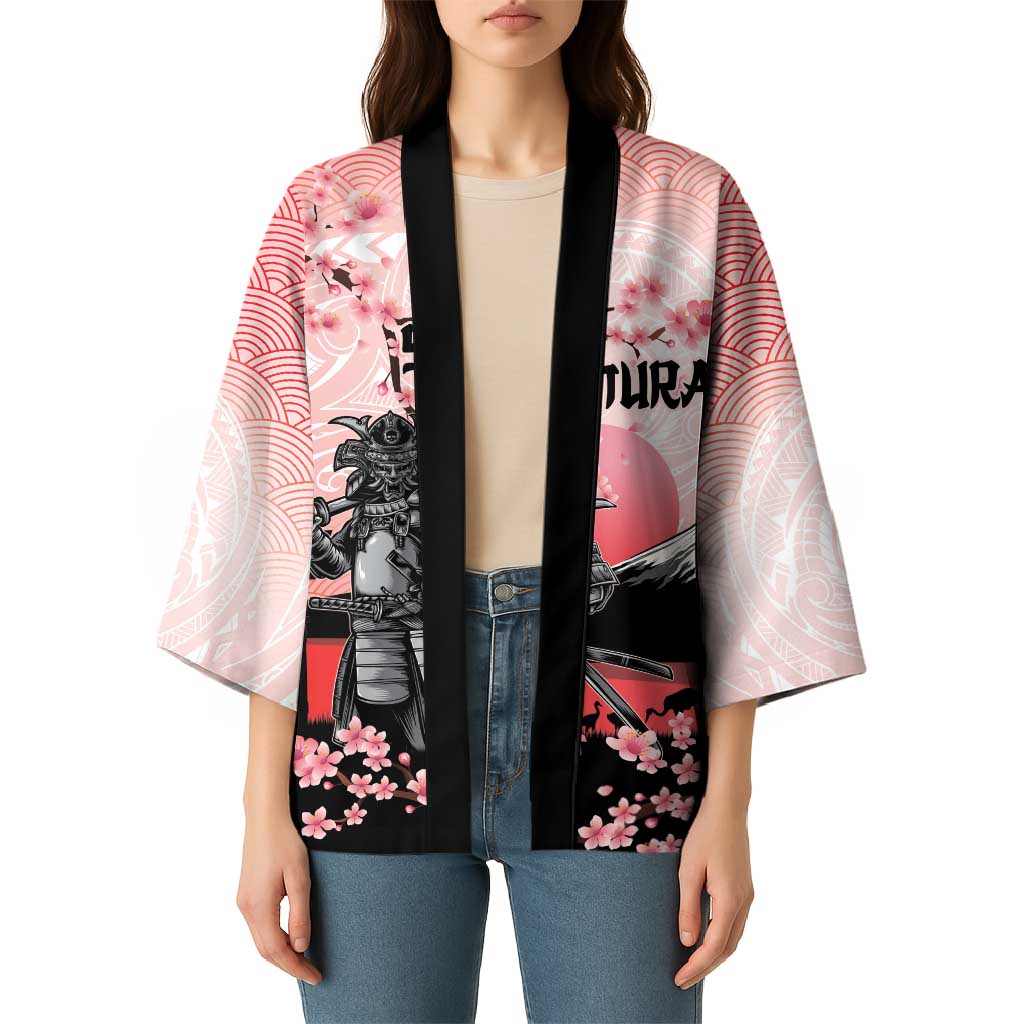 Personalised Japan Samurai Warrior Kimono Japanese Cherry Blossom Polynesian Pattern - Polynesian Pride