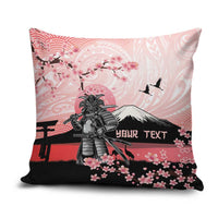 Personalised Japan Samurai Warrior Pillow Cover Japanese Cherry Blossom Polynesian Pattern - Polynesian Pride