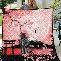 Personalised Japan Samurai Warrior Quilt Japanese Cherry Blossom Polynesian Pattern - Polynesian Pride