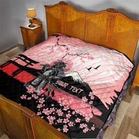 Personalised Japan Samurai Warrior Quilt Japanese Cherry Blossom Polynesian Pattern - Polynesian Pride