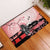 Personalised Japan Samurai Warrior Rubber Doormat Japanese Cherry Blossom Polynesian Pattern - Polynesian Pride