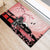 Personalised Japan Samurai Warrior Rubber Doormat Japanese Cherry Blossom Polynesian Pattern - Polynesian Pride