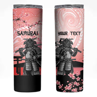 Personalised Japan Samurai Warrior Skinny Tumbler Japanese Cherry Blossom Polynesian Pattern LT14 Pink - Polynesian Pride