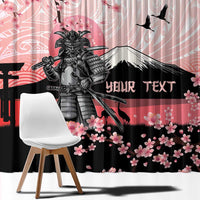 Personalised Japan Samurai Warrior Window Curtain Japanese Cherry Blossom Polynesian Pattern - Polynesian Pride