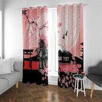 Personalised Japan Samurai Warrior Window Curtain Japanese Cherry Blossom Polynesian Pattern - Polynesian Pride