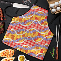 Hawaii Kahili Palaka Motifs Apron Hawaiian Honohono Pikake Lei