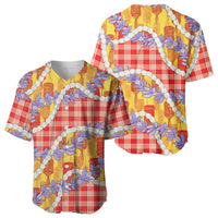 Hawaii Kahili Palaka Motifs Baseball Jersey Hawaiian Honohono Pikake Lei