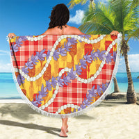 Hawaii Kahili Palaka Motifs Beach Blanket Hawaiian Honohono Pikake Lei